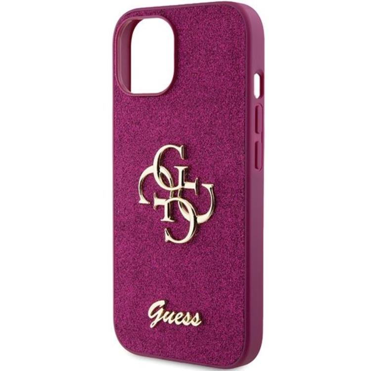 Guess Guess iPhone 15 Mobilskal Glitter Script Big - Lila