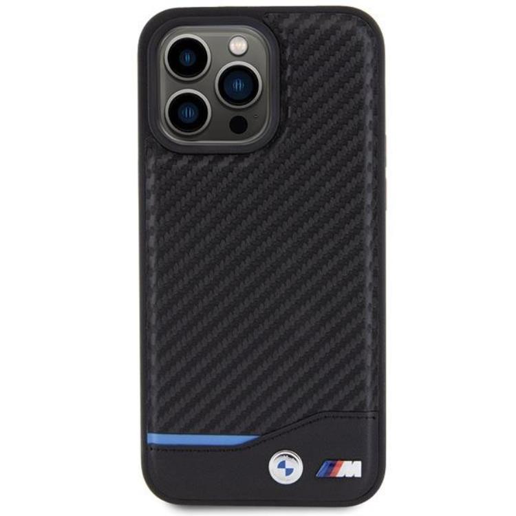 BMW BMW Mobilskal till iPhone 15 Pro Max Läder Carbon - Svart