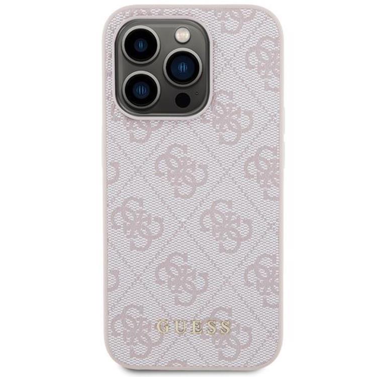 Guess Guess Mobilskal till iPhone 15 Pro Metall Gold Logo - Rosa
