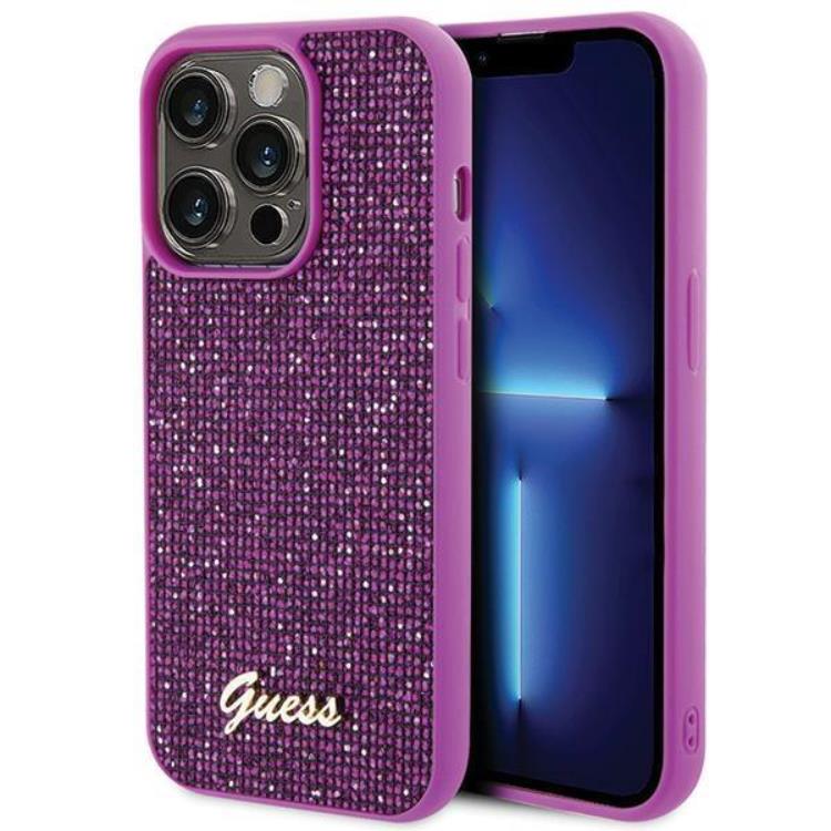 Guess Guess Mobilskal till iPhone 15 Pro Disco Metal Script - Rosa