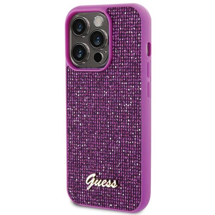 Guess Guess Mobilskal till iPhone 15 Pro Disco Metal Script - Rosa
