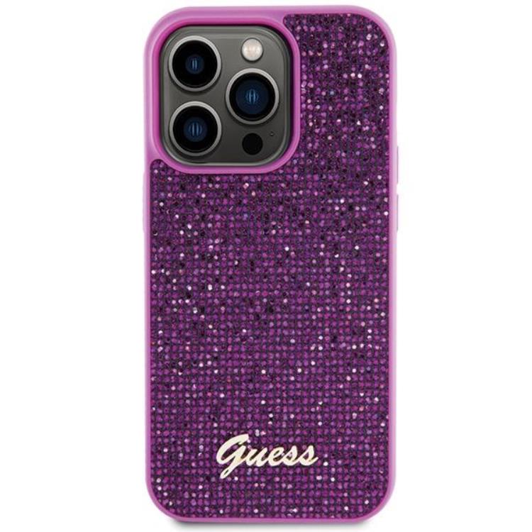 Guess Guess Mobilskal till iPhone 15 Pro Disco Metal Script - Rosa