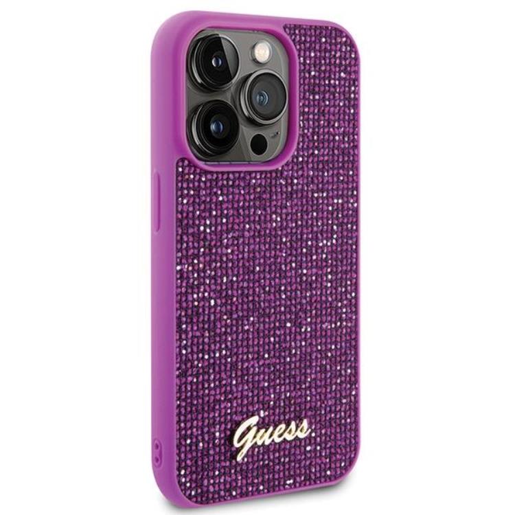 Guess Guess Mobilskal till iPhone 15 Pro Disco Metal Script - Rosa
