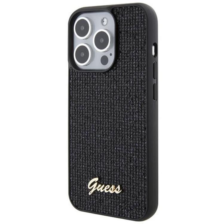 Guess Guess Mobilskal till iPhone 15 Pro Disco Metal Script - Svart