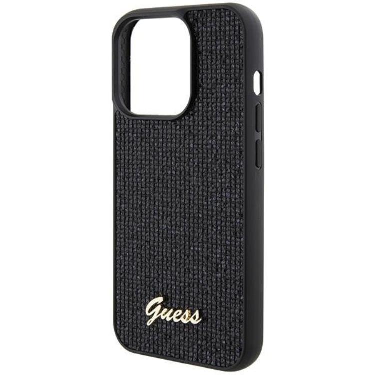 Guess Guess Mobilskal till iPhone 15 Pro Disco Metal Script - Svart