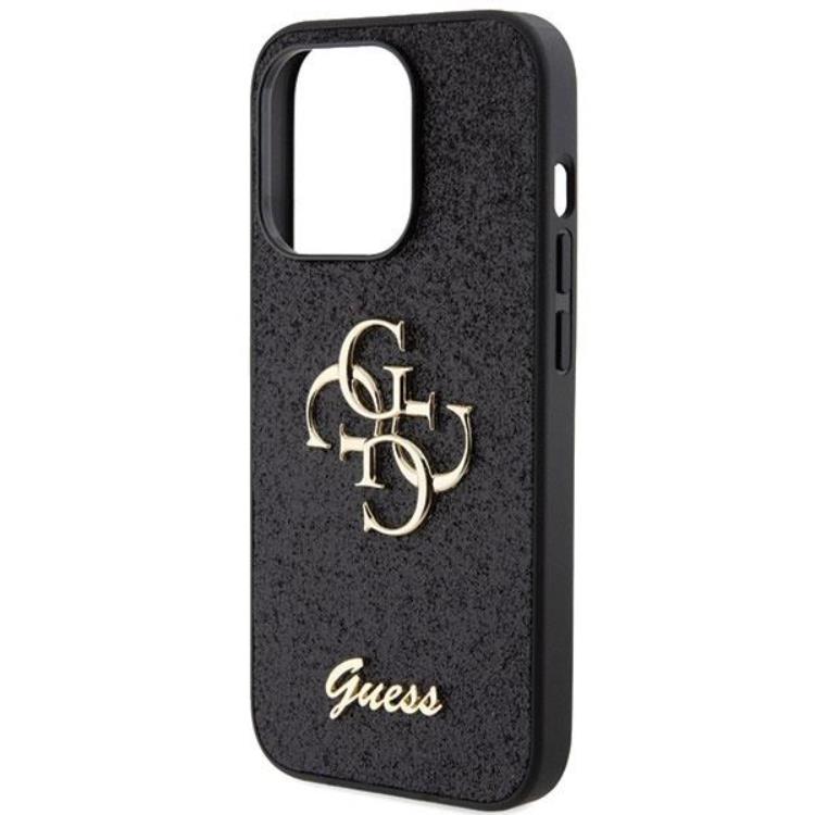 Guess Guess Mobilskal till iPhone 15 Pro Glitter Script Big - Svart