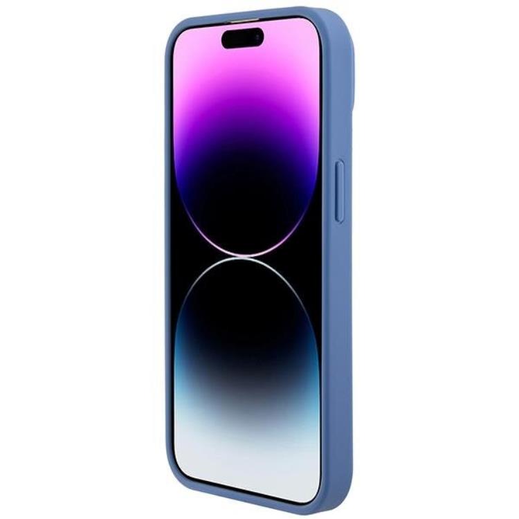 Guess Guess Mobilskal till iPhone 15 Crossbody Metall Logo - Blå