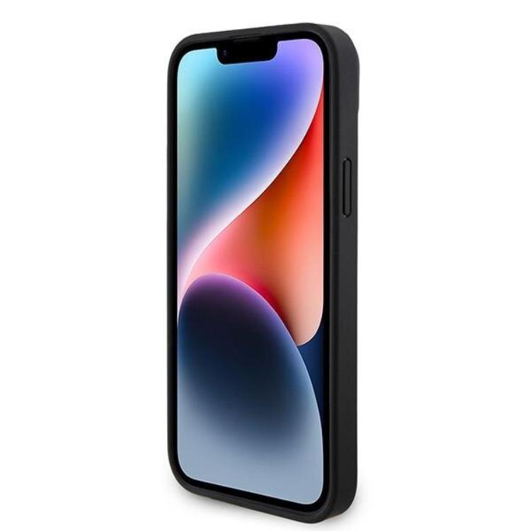 Guess Guess Mobilskal till iPhone 15 Plus Crossbody Metall Logo - Svart