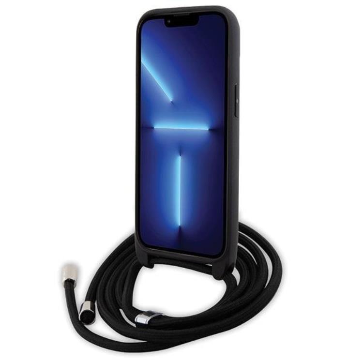 KARL LAGERFELD KARL LAGERFELD iPhone 15 Halsbandsskal Monogram Metal Pin - Svart