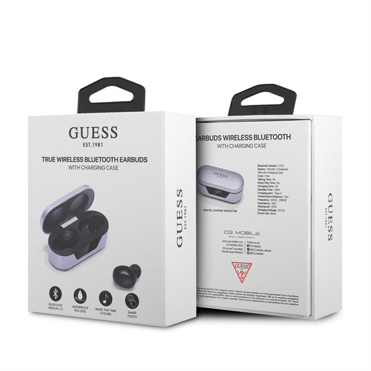 Guess Guess TWS Bluetooth 5.0 Hörlurar + Dockningsstation - Lila