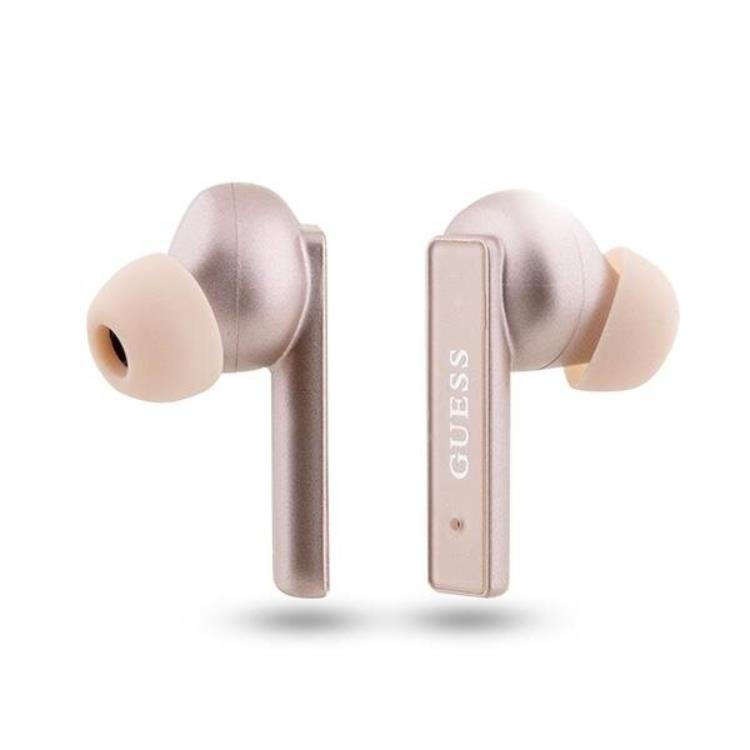 Guess Guess TWS Bluetooth In-Ear Hörlurar + Dock Printed Logo - Rosa Guld