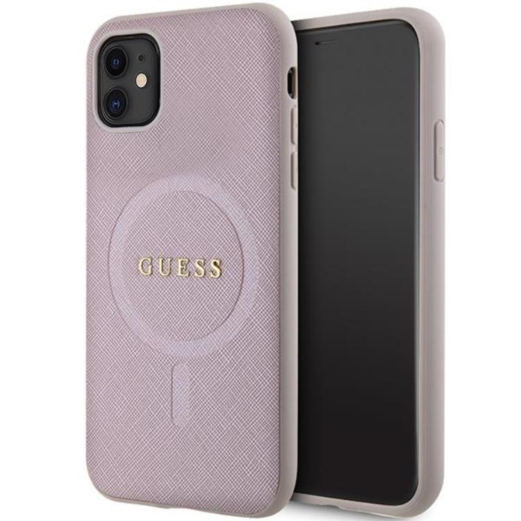 Guess Guess Mobilskal till iPhone 11/XR Magsafe Saffiano - Rosa