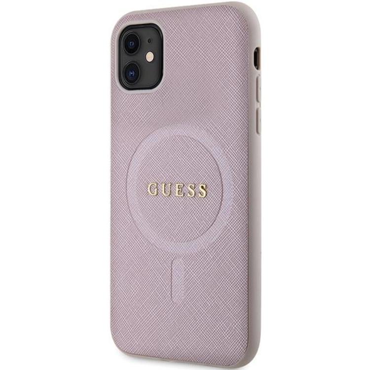 Guess Guess Mobilskal till iPhone 11/XR Magsafe Saffiano - Rosa