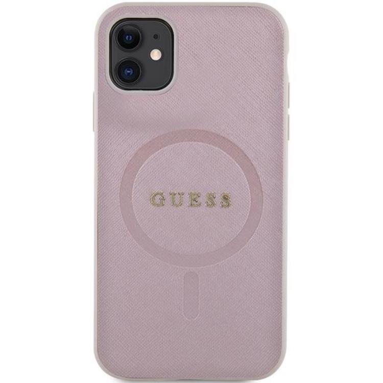 Guess Guess Mobilskal till iPhone 11/XR Magsafe Saffiano - Rosa