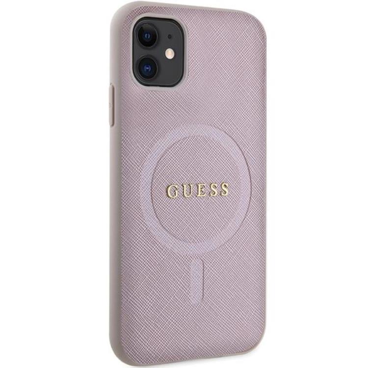 Guess Guess Mobilskal till iPhone 11/XR Magsafe Saffiano - Rosa