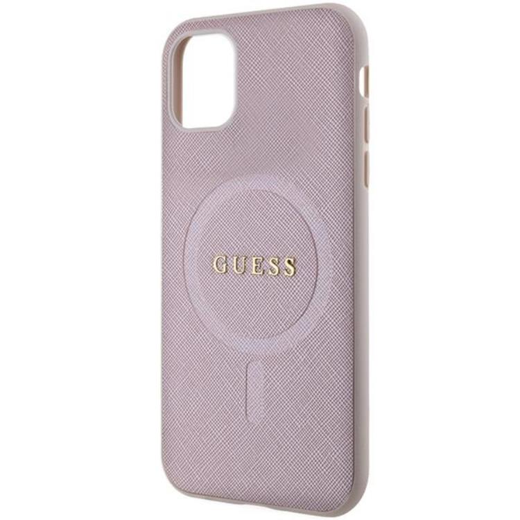 Guess Guess Mobilskal till iPhone 11/XR Magsafe Saffiano - Rosa