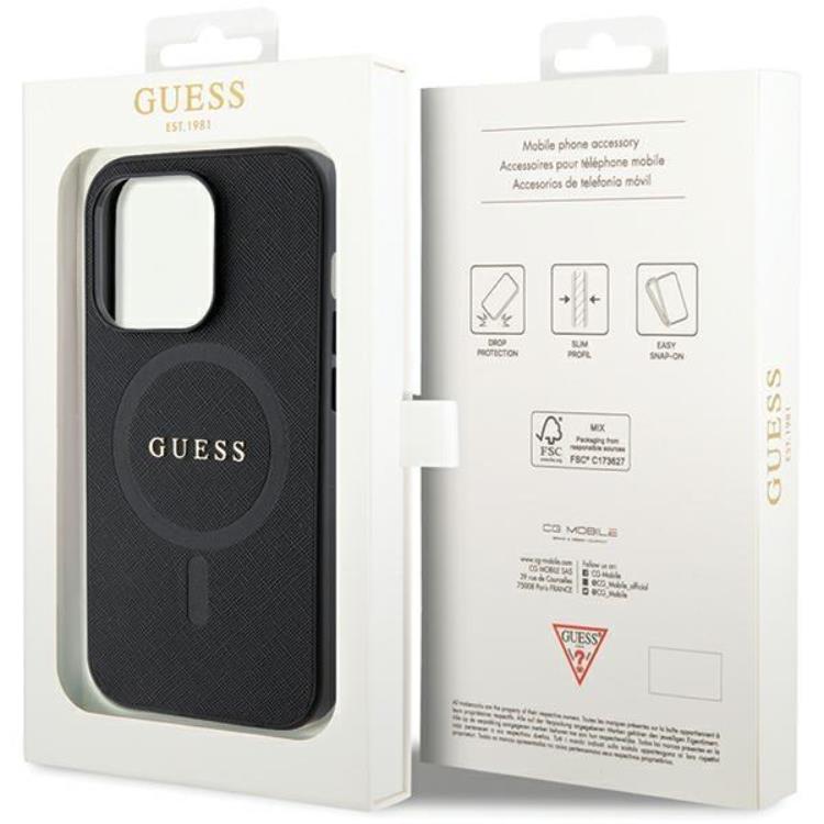 Guess Guess Mobilskal till iPhone 11/XR Magsafe Saffiano - Svart