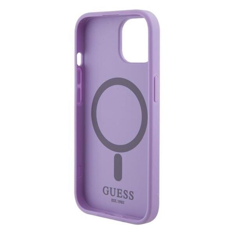 Guess Guess Mobilskal till iPhone 15 Magsafe Saffiano - Lila