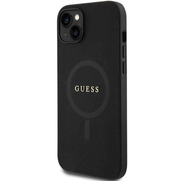 Guess Guess Mobilskal till iPhone 15 Plus Magsafe Saffiano - Svart
