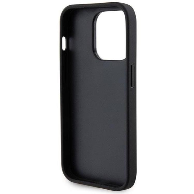 Guess Guess iPhone 15 Mobilskal Perforated Glitter Logo - Svart