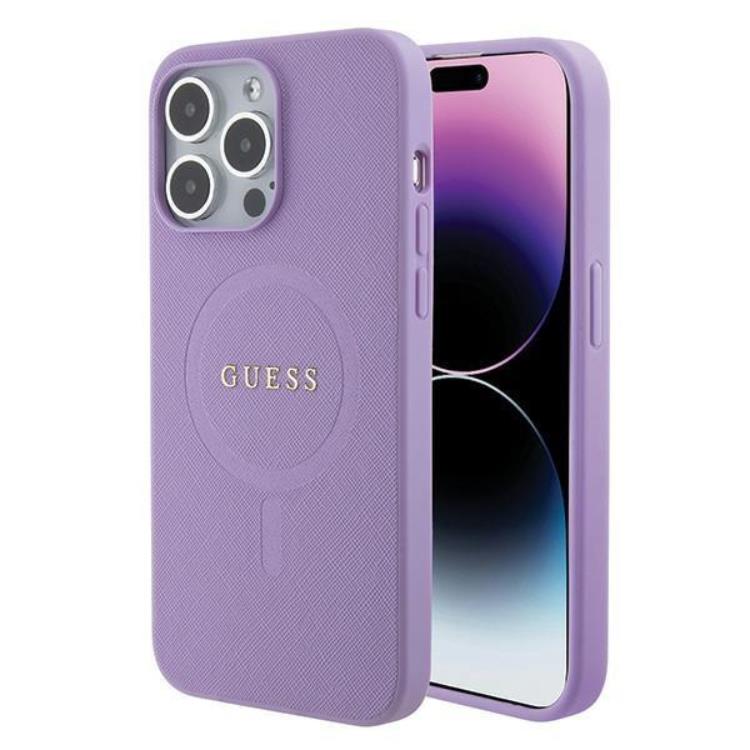 Guess Guess Mobilskal till iPhone 15 Pro Max Magsafe Saffiano - Lila