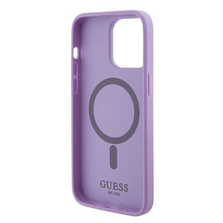 Guess Guess Mobilskal till iPhone 15 Pro Max Magsafe Saffiano - Lila