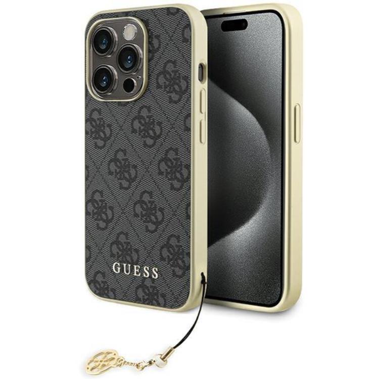 Guess Guess Mobilskal till iPhone 15 Pro Charms Collection - Grå
