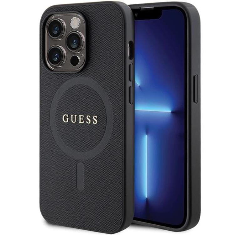 Guess Guess Mobilskal till iPhone 15 Pro Magsafe Saffiano - Svart