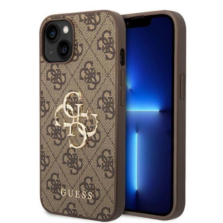 Guess Guess iPhone 15 Plus Mobilskal Big Metall Logo - Brun