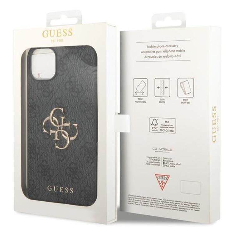 Guess Guess iPhone 15 Plus Mobilskal Big Metall Logo - Grå