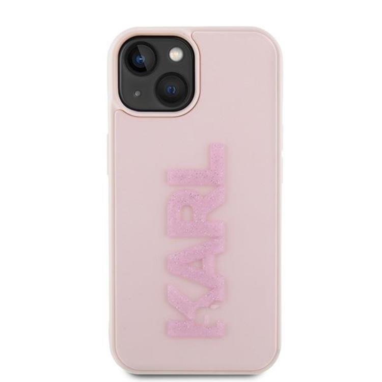 KARL LAGERFELD Karl Lagerfeld Mobilskal till iPhone 15 3D Glitter Logo - Rosa