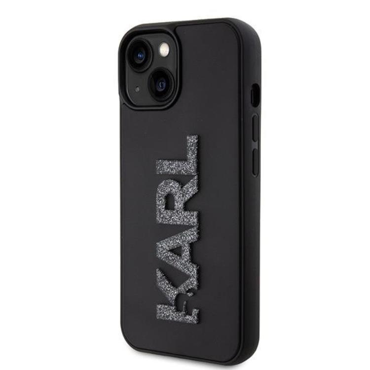 KARL LAGERFELD Karl Lagerfeld Mobilskal till iPhone 15 3D Glitter Logo - Svart