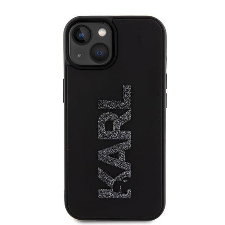 KARL LAGERFELD Karl Lagerfeld Mobilskal till iPhone 15 3D Glitter Logo - Svart