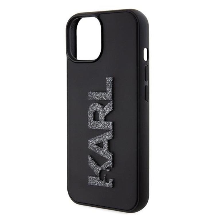 KARL LAGERFELD Karl Lagerfeld Mobilskal till iPhone 15 3D Glitter Logo - Svart