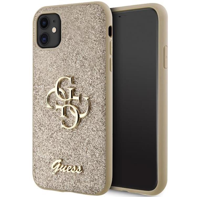 Guess Guess Mobilskal till iPhone 11/XR Glitter Script Big 4G - Svart