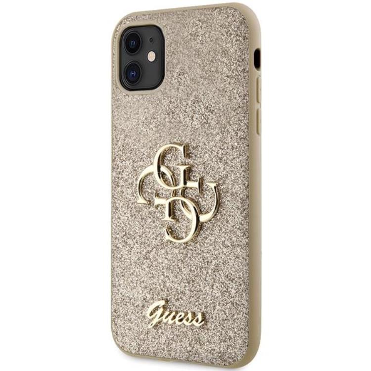 Guess Guess Mobilskal till iPhone 11/XR Glitter Script Big 4G - Svart