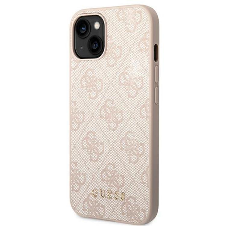 Guess Guess iPhone 14 Plus Mobilskal Metall Gold Logo - Rosa
