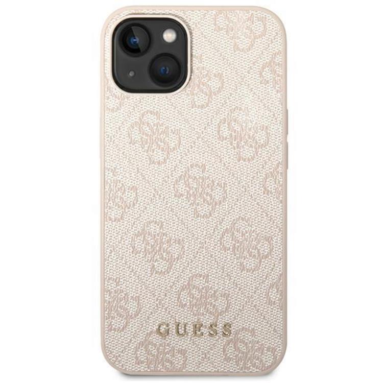 Guess Guess iPhone 14 Plus Mobilskal Metall Gold Logo - Rosa