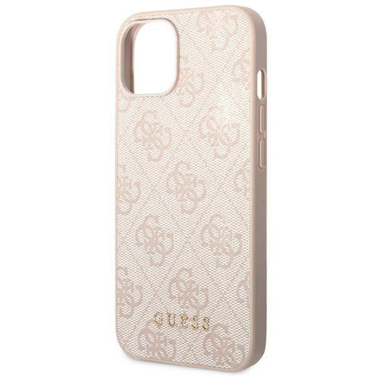 Guess Guess iPhone 14 Plus Mobilskal Metall Gold Logo - Rosa
