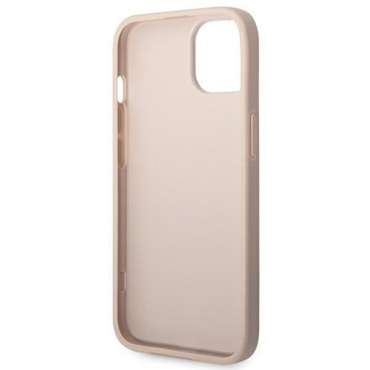 Guess Guess iPhone 14 Plus Mobilskal Metall Gold Logo - Rosa