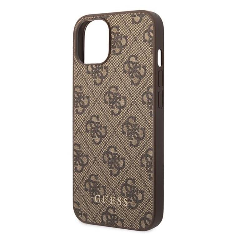 Guess Guess Mobilskal till iPhone 15 Plus Metall Gold Logo - Brun