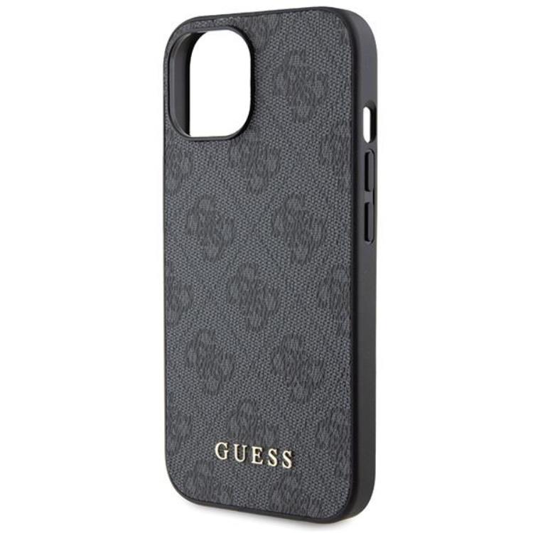 Guess Guess Mobilskal till iPhone 15 Plus Metall Gold Logo - Grå