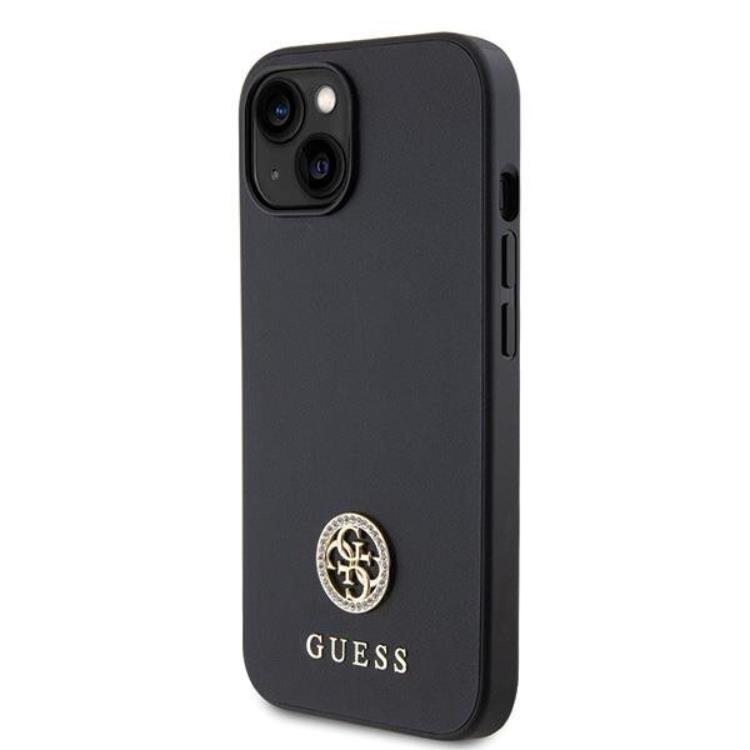 Guess Guess Mobilskal till iPhone 15 Plus Strass Metal Logo - Svart