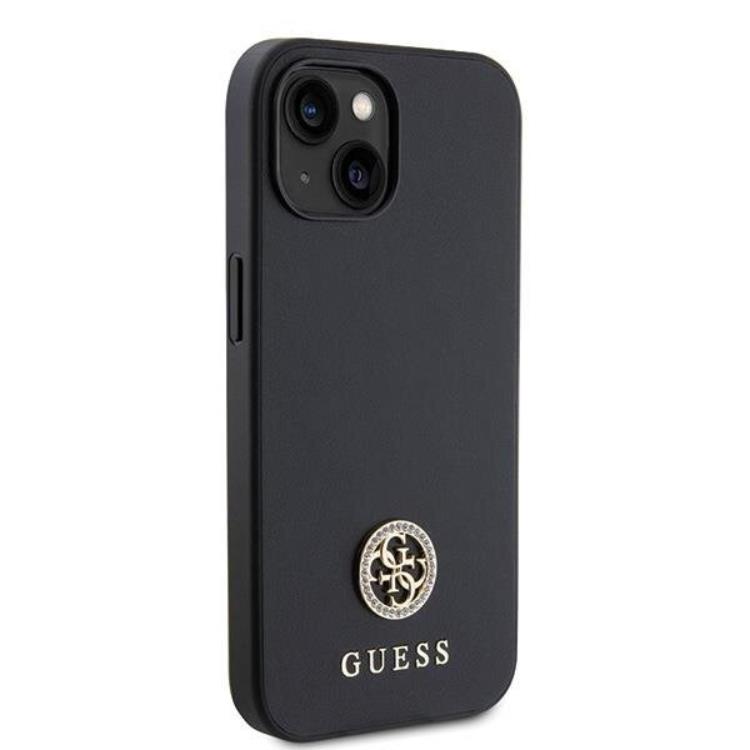 Guess Guess Mobilskal till iPhone 15 Plus Strass Metal Logo - Svart
