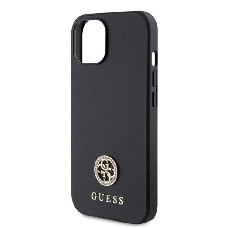 Guess Guess Mobilskal till iPhone 15 Plus Strass Metal Logo - Svart