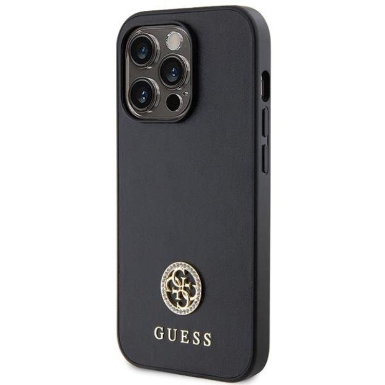 Guess Guess iPhone 15 Pro Mobilskal Strass Metal Logo - Svart