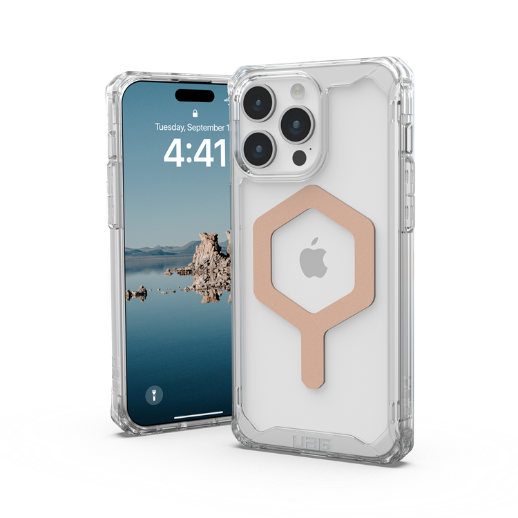 UAG UAG Mobilskal till iPhone 15 Pro Max Magsafe Plyo - Ice/Rosaguld