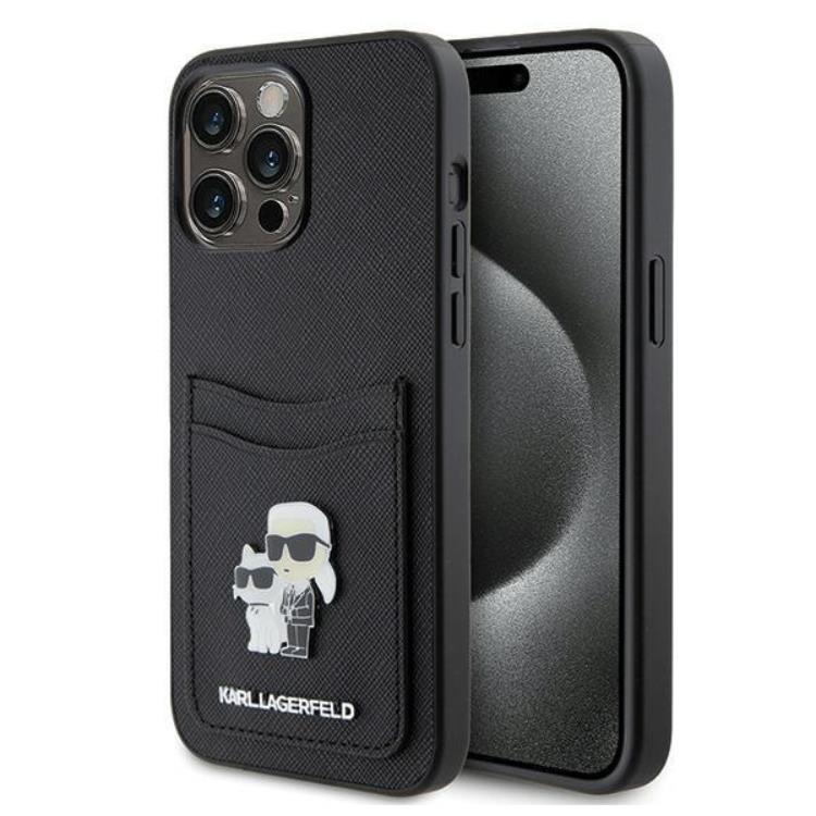 KARL LAGERFELD Karl Lagerfeld iPhone 15 Pro Max Mobilskal Korthållare KC - Svart