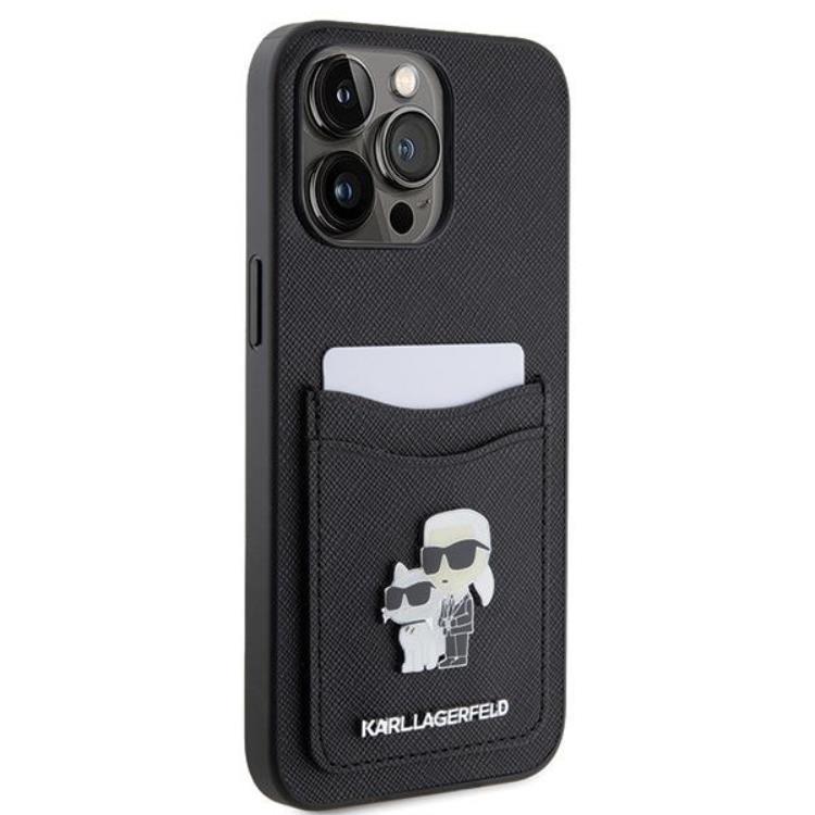 KARL LAGERFELD Karl Lagerfeld iPhone 15 Pro Max Mobilskal Korthållare KC - Svart
