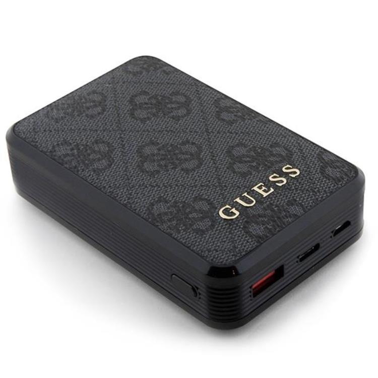 Guess Guess Powerbank 18W 10000mAh 4G Läder Metal Logo - Svart